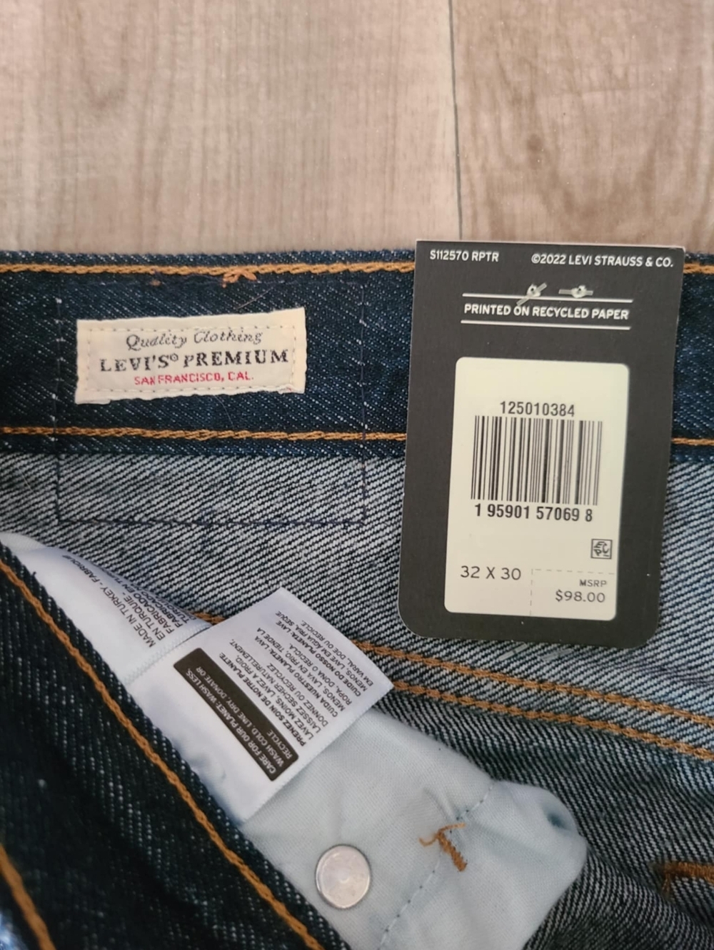 Levis 501 Original Jeans Dark Wash Size 32 X 30 - Picture 8 of 10